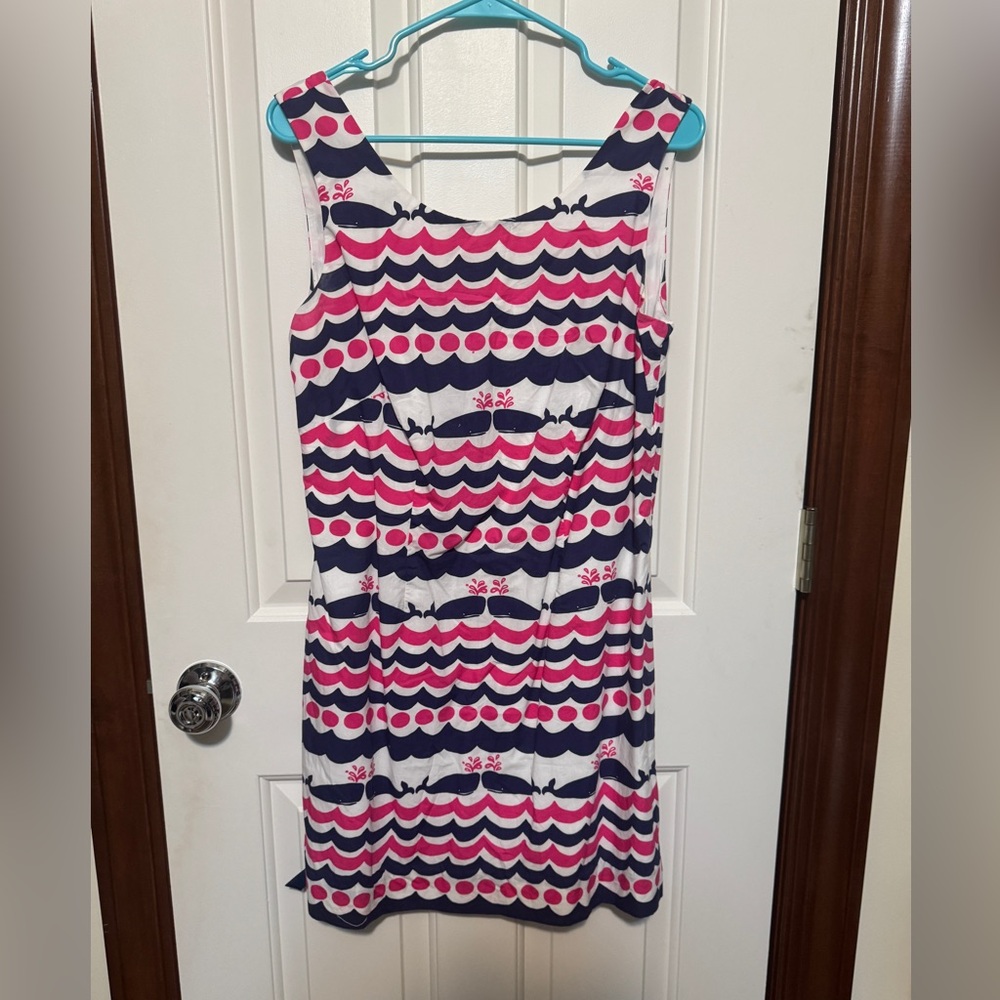 Lilly Pulitzer whale Delia shift dress size 10 EUC